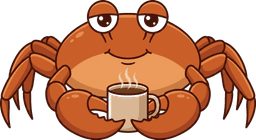 Krab z kawą — maskotka ProstyClaw