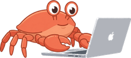 Krab z laptopem — maskotka ProstyClaw