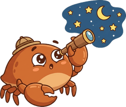 Krab z teleskopem — maskotka ProstyClaw